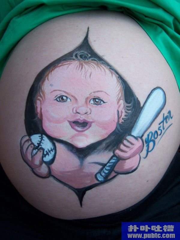 baby boy belly painting